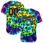 Personalized Purple Black-Old Gold 3D Pattern Design Leopard Authentic Baseball Jersey Team Custom Name and Number