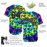 Personalized Purple Black-Old Gold 3D Pattern Design Leopard Authentic Baseball Jersey Team Custom Name and Number