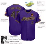 Personalized Purple Black-Old Gold Authentic Baseball Jersey Team Custom Name and Number