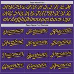 Personalized Purple Black-Old Gold Authentic Sleeveless Baseball Jersey Team Custom Name and Number