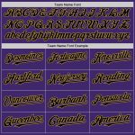 Personalized Purple Black-Old Gold Line Authentic Baseball Jersey Team Custom Name and Number