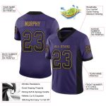 Personalized Purple Black-Old Gold Mesh Drift Fashion Football Jersey Team Custom Name and Number