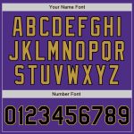 Personalized Purple Black-Old Gold Two-Button Unisex Softball Jersey Team Custom Name and Number