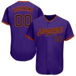 Personalized Purple Black-Orange Authentic Baseball Jersey Team Custom Name and Number