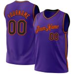 Personalized Purple Black-Orange Authentic Throwback Basketball Jersey Team Custom Name and Number