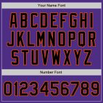 Personalized Purple Black-Orange Bomber Full-Snap Varsity Letterman Jacket Team Custom Name and Number