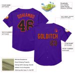Personalized Purple Black-Orange Mesh Authentic Throwback Baseball Jersey
