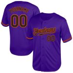 Personalized Purple Black-Orange Mesh Authentic Throwback Baseball Jersey Team Custom Name and Number