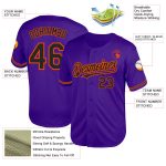 Personalized Purple Black-Orange Mesh Authentic Throwback Baseball Jersey Team Custom Name and Number