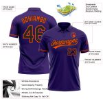 Personalized Purple Black-Orange Performance Vapor Golf Polo Shirt Team Custom Name and Number