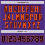 Personalized Purple Black-Orange Two-Button Unisex Softball Jersey Team Custom Name and Number