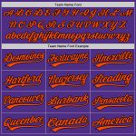 Personalized Purple Black-Orange Two-Button Unisex Softball Jersey Team Custom Name and Number
