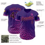 Personalized Purple Black-Pink 3D Pattern Design Leopard Print Fade Fashion Authentic Baseball Jersey Team Custom Name and Number