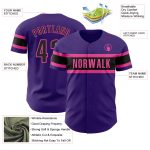 Personalized Purple Black-Pink Authentic Baseball Jersey Team Custom Name and Number