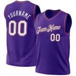 Personalized Purple Black-Pink Authentic Throwback Basketball Jersey Team Custom Name and Number
