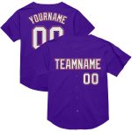 Personalized Purple Black-Pink Mesh Authentic Throwback Baseball Jersey Team Custom Name and Number