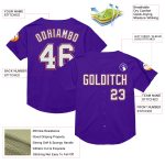 Personalized Purple Black-Pink Mesh Authentic Throwback Baseball Jersey Team Custom Name and Number