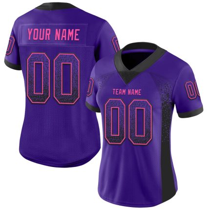 Personalized Purple Black-Pink Mesh Drift Fashion Football Jersey Team Custom Name and Number