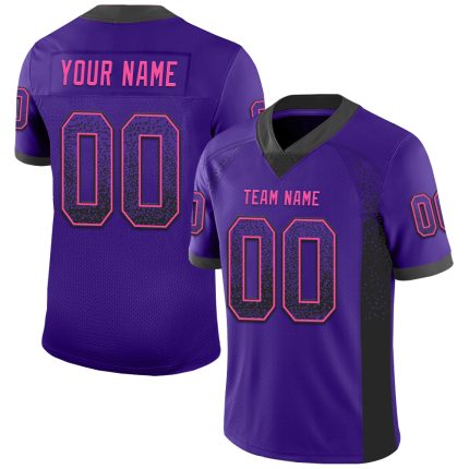 Personalized Purple Black-Pink Mesh Drift Fashion Football Jersey Team Custom Name and Number