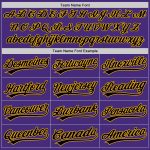 Personalized Purple Black Pinstripe Black-Gold Authentic Baseball Jersey