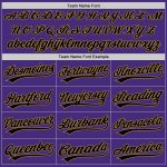 Personalized Purple Black Pinstripe Black-Old Gold Authentic Baseball Jersey