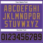 Personalized Purple Black Pinstripe Black-Old Gold Authentic Basketball Jersey Team Custom Name and Number