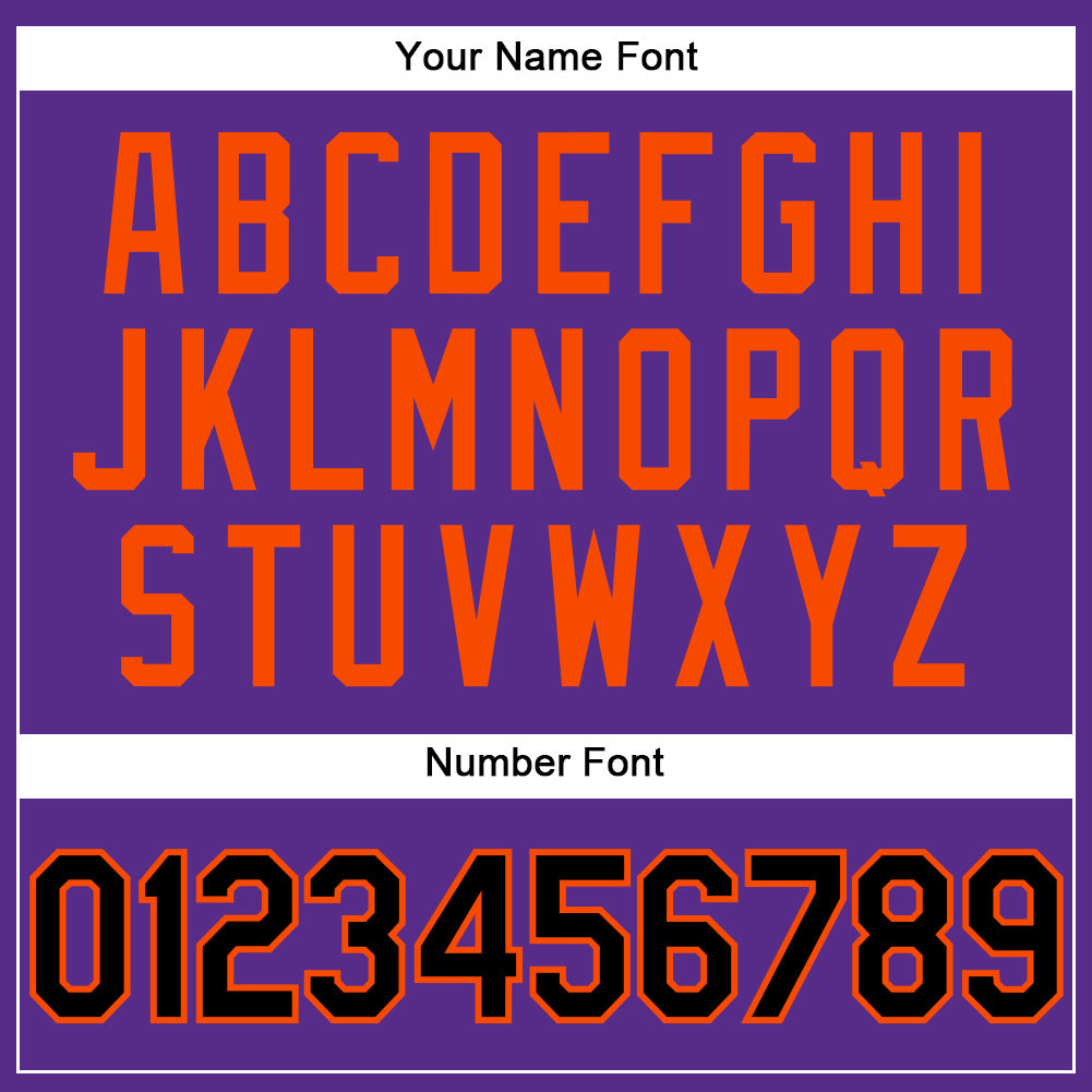 Personalized Purple Black Pinstripe Black-Orange Authentic Baseball Jersey Team Custom Name and Number Personalized Purple Black Pinstripe Black-Orange Authentic Baseball Jersey Team Custom Name and Number - Image 5