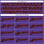 Custom purple, black and orange pinstripe basketball jersey, detail of the printed panel