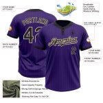 Personalized Purple Black Pinstripe Cream Two-Button Unisex Softball Jersey Team Custom Name and Number