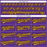 Personalized Purple Black Pinstripe Gold Authentic Baseball Jersey Team Custom Name and Number
