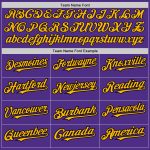 Personalized Purple Black Pinstripe Gold Two-Button Unisex Softball Jersey Team Custom Name and Number
