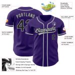 Personalized Purple Black Pinstripe Gray Authentic Baseball Jersey Team Custom Name and Number