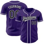 Personalized Purple Black Pinstripe Gray Authentic Baseball Jersey Team Custom Name and Number