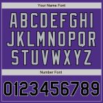 Personalized Purple Black Pinstripe Gray Two-Button Unisex Softball Jersey Team Custom Name and Number
