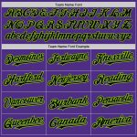 Personalized Purple Black Pinstripe Neon Green Two-Button Unisex Softball Jersey Team Custom Name and Number