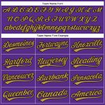 Personalized Purple Black Pinstripe Old Gold Authentic Baseball Jersey Team Custom Name and Number