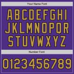 Personalized Purple Black Pinstripe Old Gold Two-Button Unisex Softball Jersey Team Custom Name and Number