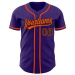 Personalized Purple Black Pinstripe Orange Authentic Baseball Jersey Team Custom Name and Number