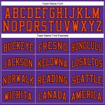 Personalized Purple Black Pinstripe Orange Authentic Basketball Jersey Team Custom Name and Number