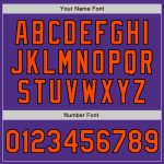Personalized Purple Black Pinstripe Orange Two-Button Unisex Softball Jersey Team Custom Name and Number