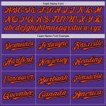 Personalized Purple Black Pinstripe Orange Two-Button Unisex Softball Jersey Team Custom Name and Number