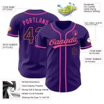 Personalized Purple Black Pinstripe Pink Authentic Baseball Jersey Team Custom Name and Number