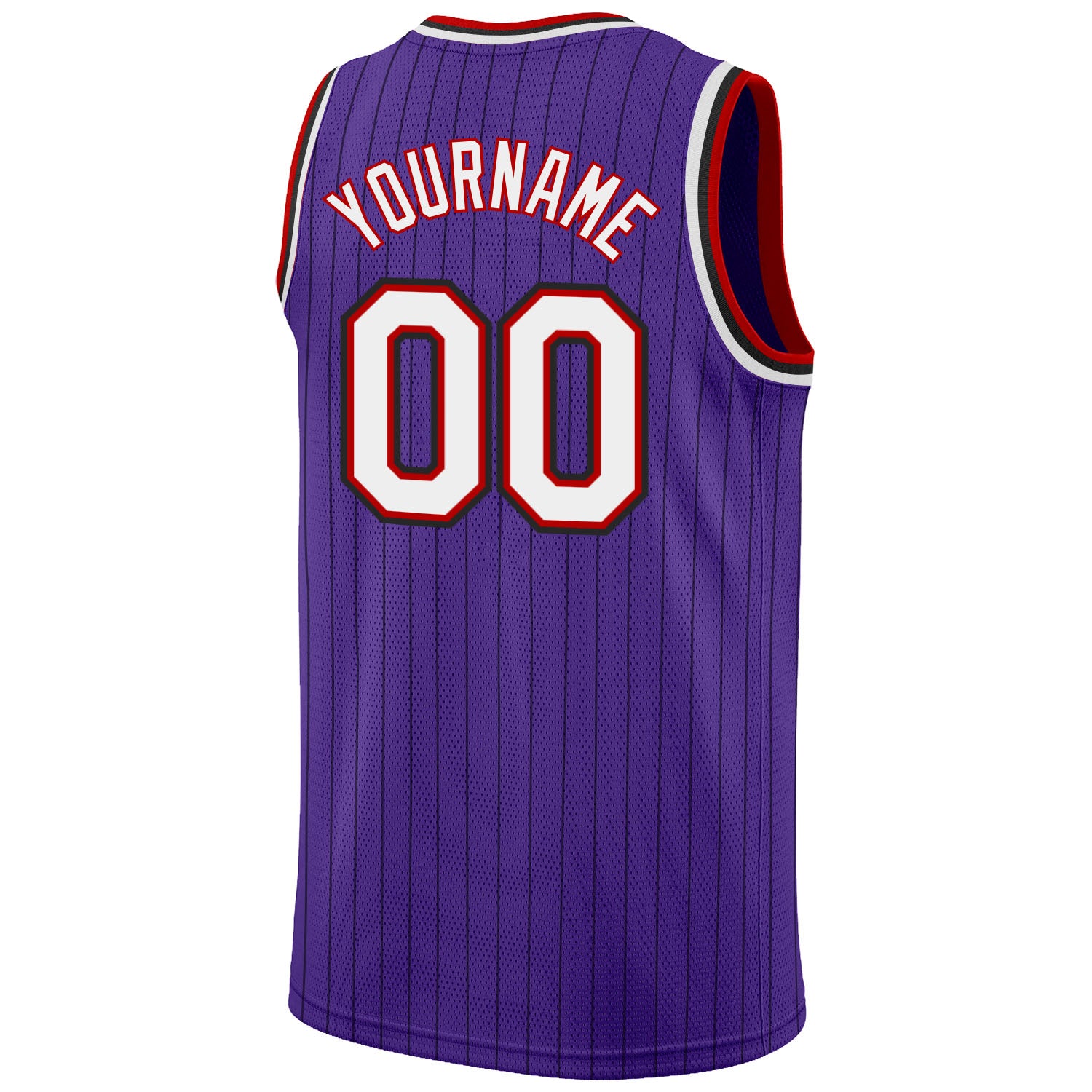 Personalized Purple Black Pinstripe White-Red Authentic Basketball Jersey Team Custom Name and Number Personalized Purple Black Pinstripe White-Red Authentic Basketball Jersey Team Custom Name and Number - Image 6