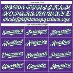 Personalized Purple Black Pinstripe White-Teal Authentic Baseball Jersey Team Custom Name and Number