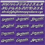 Personalized Purple Black Pinstripe White Two-Button Unisex Softball Jersey Team Custom Name and Number