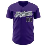 Personalized Purple Black Silver-White Authentic Baseball Jersey Team Custom Name and Number