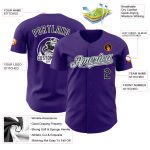 Personalized Purple Black Silver-White Authentic Baseball Jersey Team Custom Name and Number