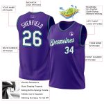 Personalized Purple Black-Teal Authentic Throwback Basketball Jersey Team Custom Name and Number