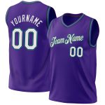 Personalized Purple Black-Teal Authentic Throwback Basketball Jersey Team Custom Name and Number