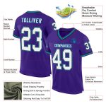 Personalized Purple Black-Teal Mesh Authentic Throwback Football Jersey Team Custom Name and Number